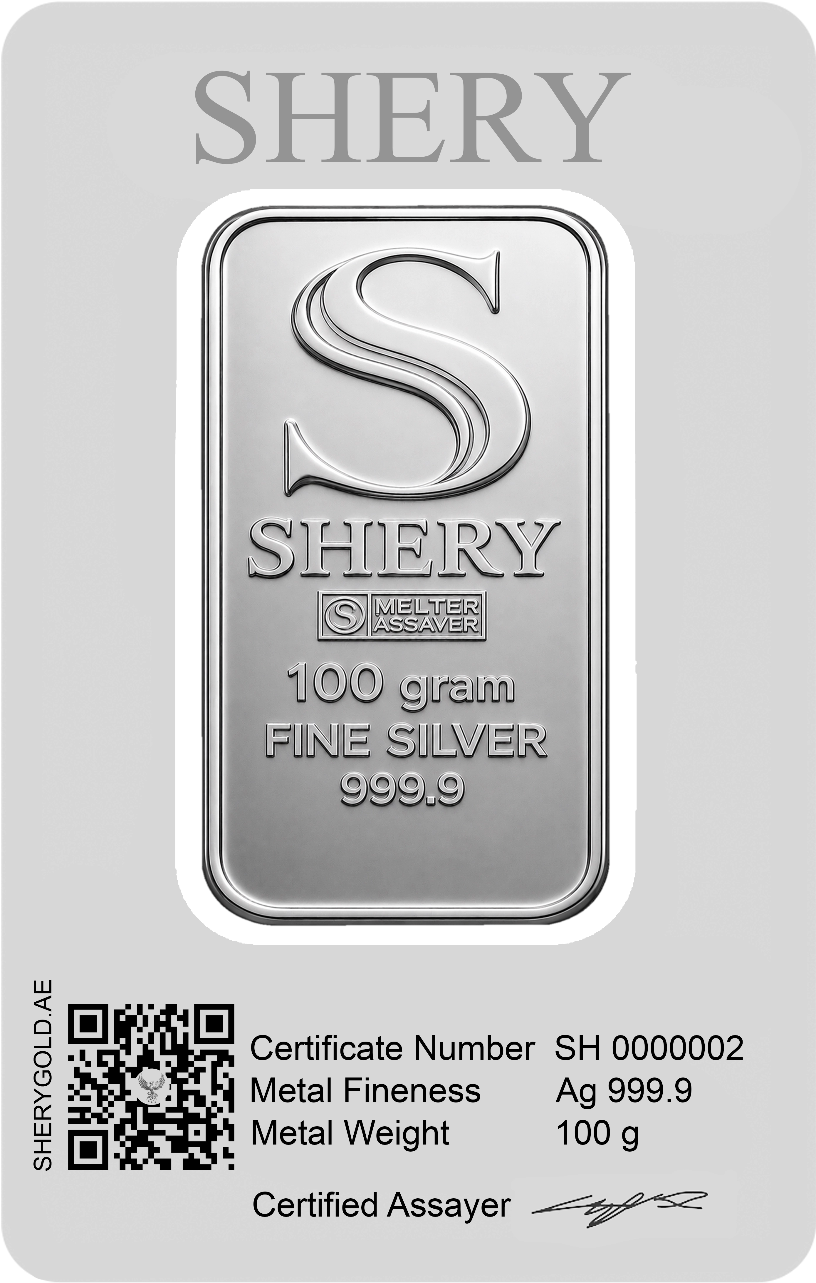 SHERY 100 г — упаковка серебра, оборотная сторона
