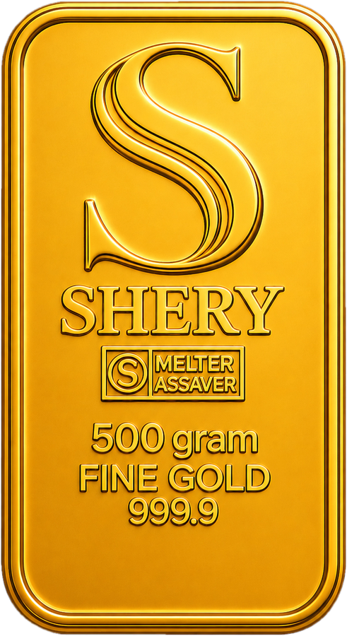 SHERY 500 г — слиток, лицевая сторона