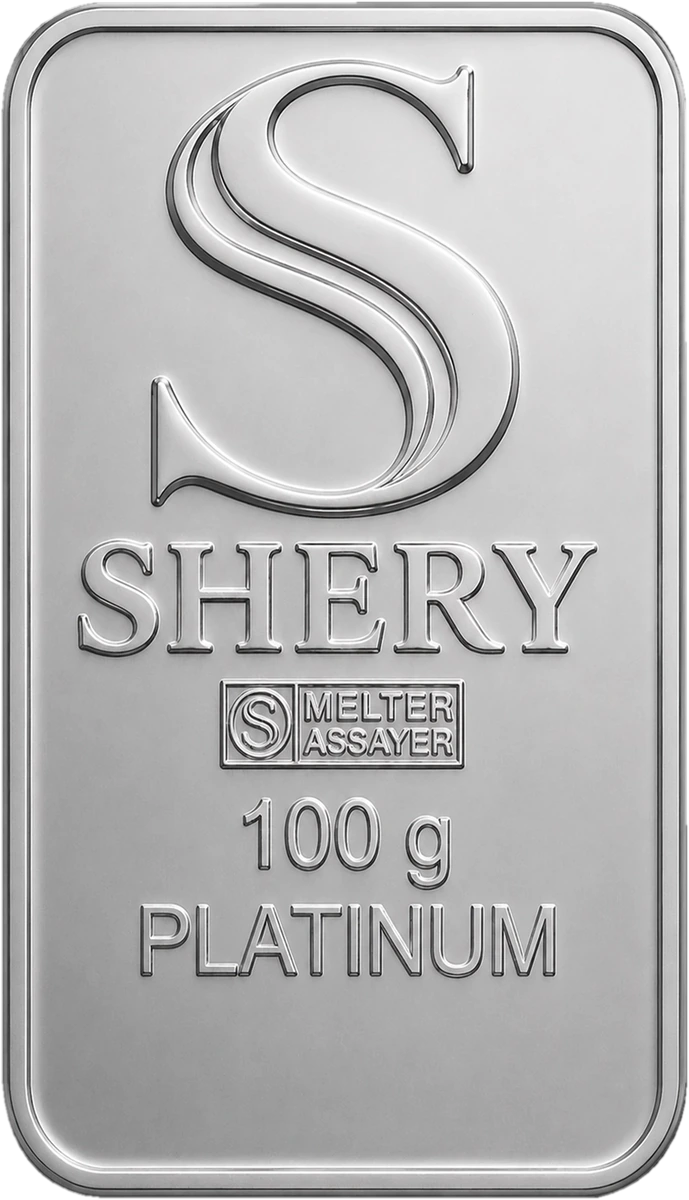 Слиток платины SHERY REFINERY, 100 г