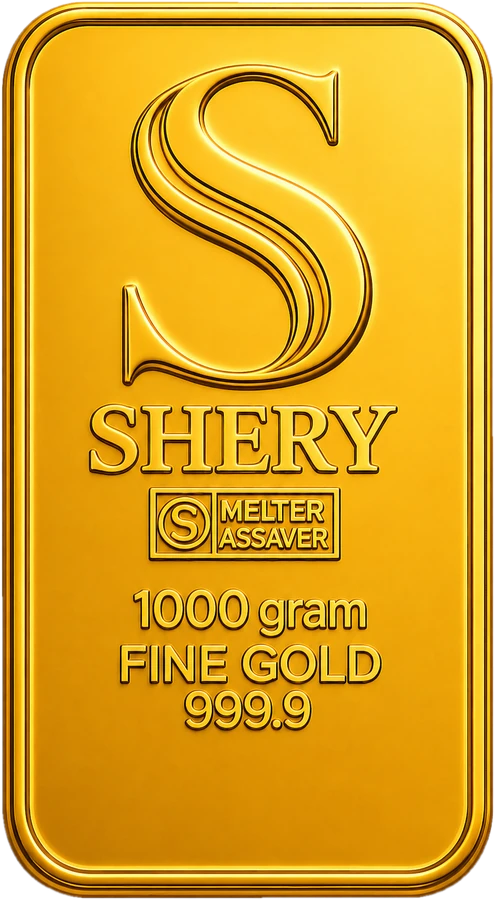 Штампованный слиток золота SHERY REFINERY